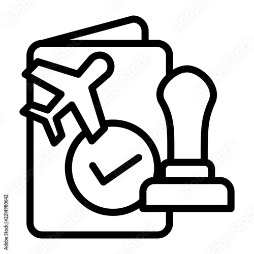 Visa Vector Line Icon Design