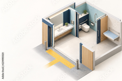 Universal design public restroom concept