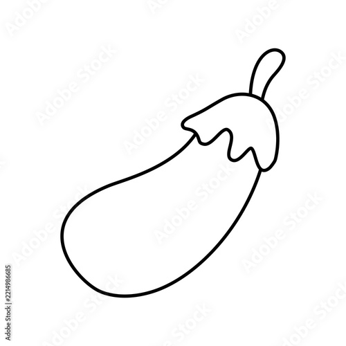 Eggplant outline vector illustration 