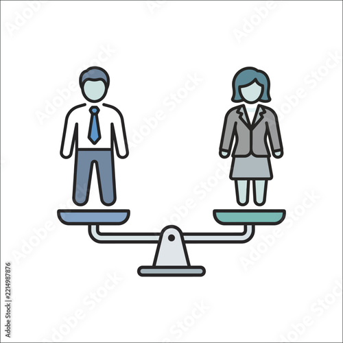 Equal opportunity concept balance people icon vector