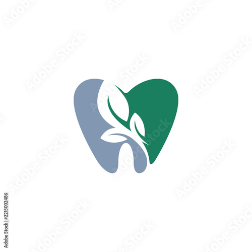 nature dental leaf logo tooth teeth outline line vector icon