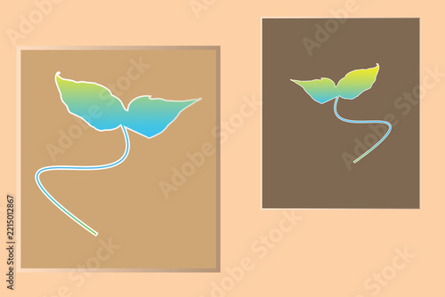 Minimalist abstract vector background design featuring stylized gradient leaf art on warm earthy frames. Perfect for eco-friendly book covers, presentation slides, web banners, botanical product 