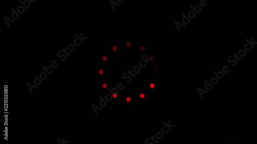 Loading wheel animation - Small spinning white circle of dots going in loop animated on transparent alpha