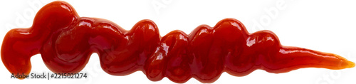 Fotografie Tomato ketchup splash line isolated on white background
