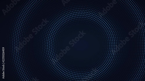 Looping Blue Concentric Dot Rings Wave Abstract Background
