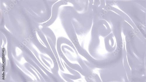 White glossy liquid silk waves abstract background, seamless loop 4K
