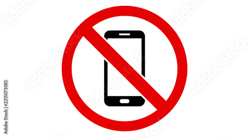 Prohibition sign for mobile phones, no isolated on transparent background
