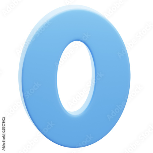 3d blue number 0