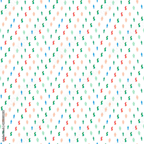Seamless pattern of stylized human figures