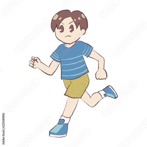 Obraz na płótnie 男の子 キッズ 人 走る スポーツ 運動 ランニング イラスト