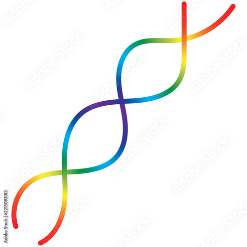 Abstract neon squiggle line flowing in smooth curvy loops with vibrant rainbow gradient on white background. Elegant Multicolor Continuous Line Design with Interwoven Curves and Modern Abstract shapes
