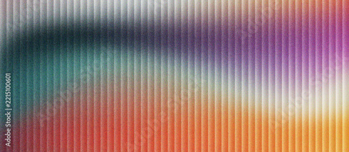 Abstract fluted glass texture background, colorful blurry gradient ribbed pattern surface, modern reeded glass wall panel backdrop for contemporary graphic design and digital presentation screen