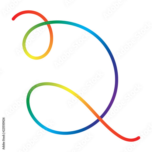 Minimal Multicolor Continuous Line Loop with Smooth Curves and Modern Abstract Flowing Shape