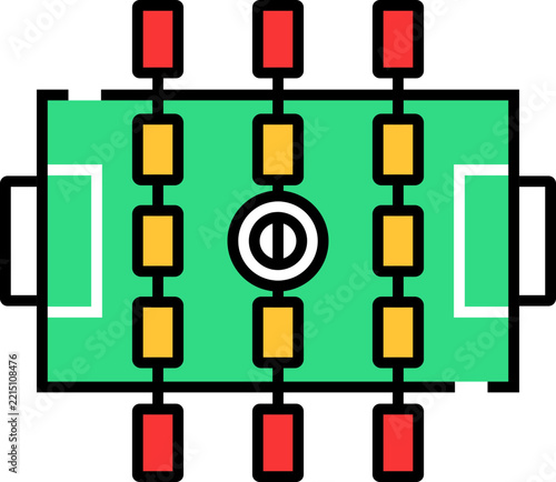 Foosball Table Top View Icon Illustration