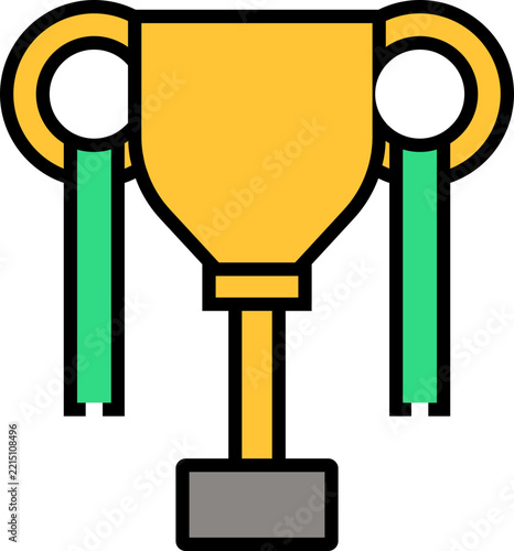 Golden trophy cup icon vector illustration isolated