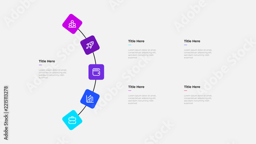 Circular infographic with icons for business, startup, finance, and teamwork