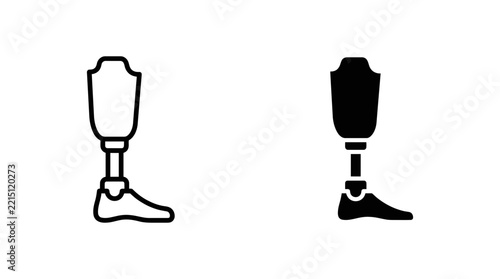 Artificial limb medical health accessibility symbol outline and filled icon