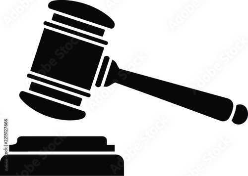 Gavel icon vector illustration representing legal judgment