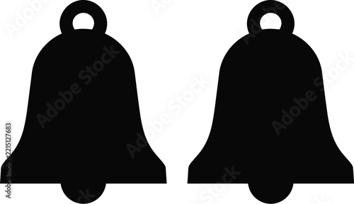 Bell icon vector silhouette for notification and alert sound