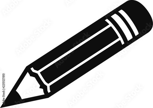Pencil icon flat style drawing tool isolated on white background