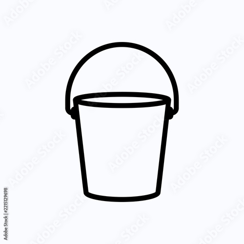 Bucket Icon Line Art Illustration