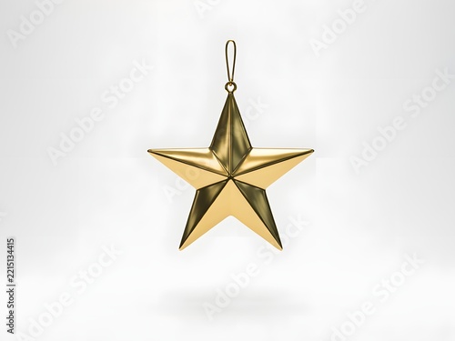 Gold Star Ornament with Loop
