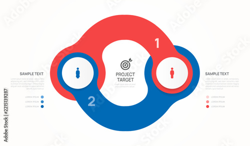 Venn diagram Business Infographic circle chart template 2 part, presentation ...