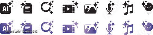 Generate AI icon. Artificial intelligence icons collection. Editable vector icon illustration.