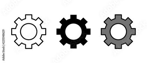 A gear icon representing settings, configuration, tools, maintenance, technology, system control, and mechanical functions. stroke filled and colored icon set.