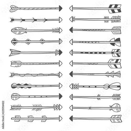 Thin Line Arrow Collection Vector Set