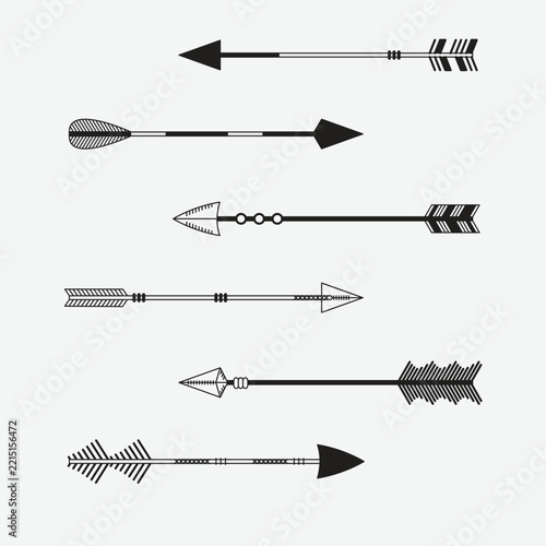 Hand Drawn Arrow Vector Set Minimal Line Art