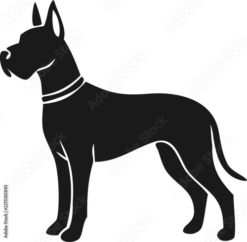 Modern dog silhouette vector icon for creative logo design, pet shops, veterinary services, animal shelters, dog training, packaging, clothing, stickers, and promotional graphics.