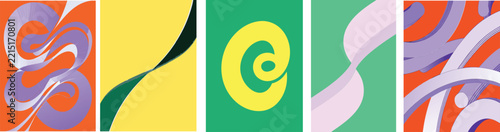 Abstract Fluid Swirl Banner Set with Vibrant Color Gradients Vector