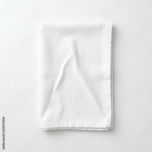 Blank Linen Kitchen Towel - Flat Lay Mockup