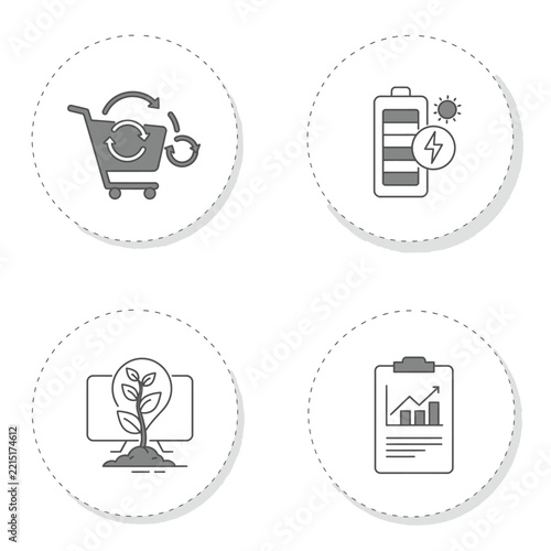 EcoFriendly Business and Sustainability Icons Set.