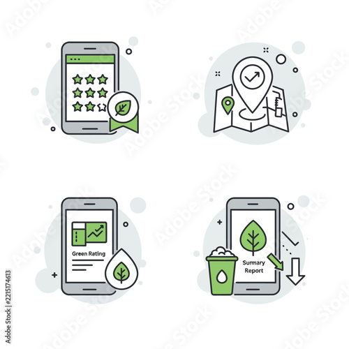 EcoFriendly App Icons Sustainability and Technology Integration.