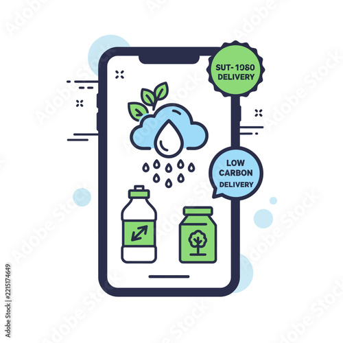 EcoFriendly Delivery App Interface with Sustainable Product Options.