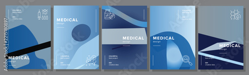 Digital layout mailshot medical abstract geometric a4 poster. symmetry modernism, soft imagination, webpage cutting, futurist thinking vector medical background illustration