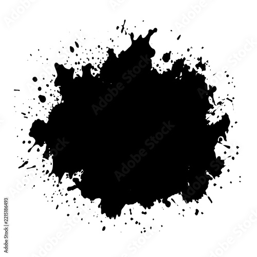 Intense Black Ink Splatter Paint Grunge Texture for Artistic Design