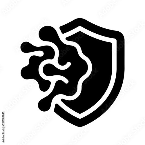 Malware Protection Icon - Shield Defending Against Virus and Bugs Glyph Vector