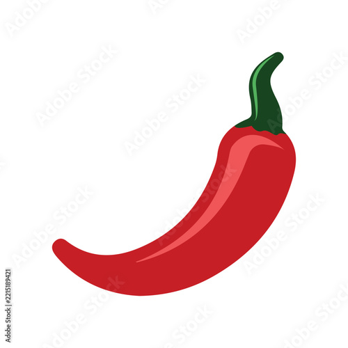 A spicy red chili pepper vector icon.