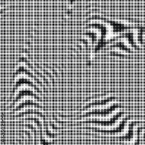 Grey monochrome distortion chevron ridge wave background for abstract optical illusion textures.