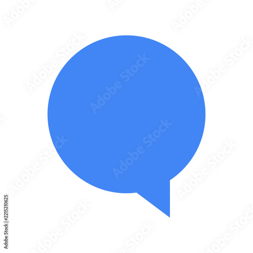 Blue chat bubble icon, message symbol vector