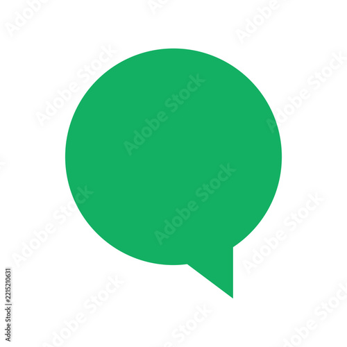 Green chat bubble icon, message symbol vector