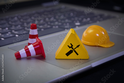 warning under construction , website under maintenance , troubleshooting and fixing