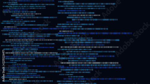 Binary code background with digital data stream for technology design