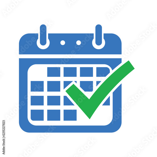 Calendar icon displays a blue calendar with a green checkmark