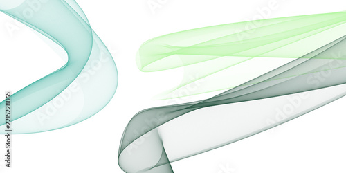 Abstract background with flowing lines in shades of teal and light green isolated on transparent background