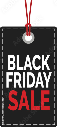 Black Friday Sale Hanging Price Tag Discount Shopping Promotion Vector Design