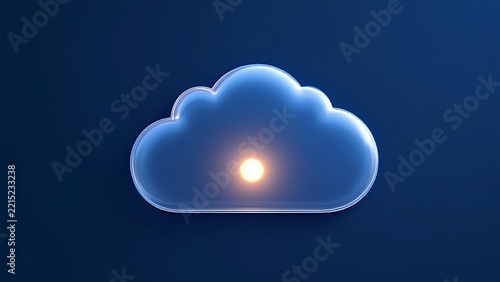 Cloud computing data icon for web services with computing
